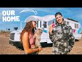 2 PEOPLE + CAT LIVING IN A BUS | Bus Life in Florida