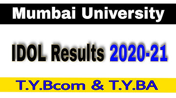 IDOL TY.Bcom & TY.BA results declared | Mumbai university results 2020-21 | IDOL results