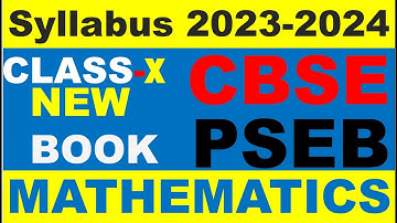 Class 10th Mathematics syllabus 2023-2024 CBSE PSEB