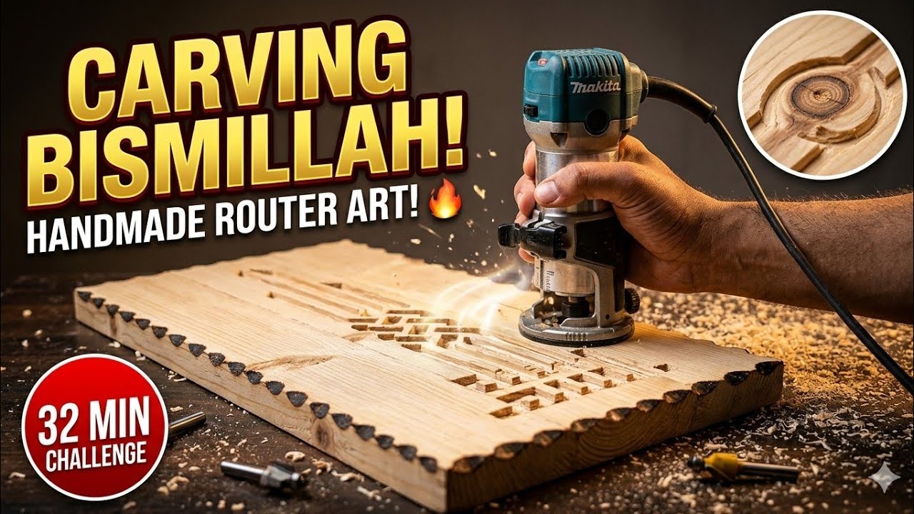 Arabic Calligraphy Wood Engraving فن حفر الخط العربي على الخشب خطوة بخطوة #فن_الخشب#الخط_العربي