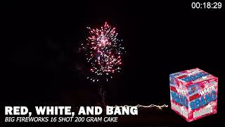 Red, White, And Bang 200g Cake - Big Fireworks - Demonstration