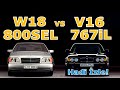 W140 800sel w18 mercedesbenz vs e32 767il v16 goldfish bmw