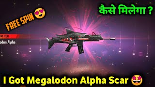 I Got New Megalodon Alpha Scar In Free Fire🤩|| Free Spin Available in New Evo Scar||Abhinav Gaming