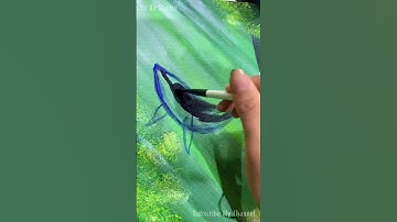 Vẽ tranh phong cảnh bằng màu acrylic | Là Hà Studio #Shorts