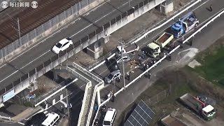 神戸でトラックなど7台絡む多重事故　運転手1人死亡、6人軽症