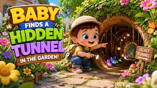 Baby Finds a Hidden Tunnel in the Garden 🌿🕳️ | Magical Adventure Song for Kids | Sing Along