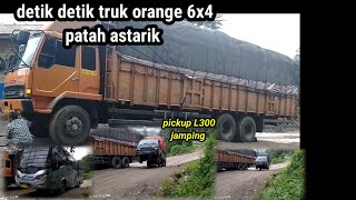 detik detik Fuso tronton 6x4 patah astarik di tanjakan batu jomba