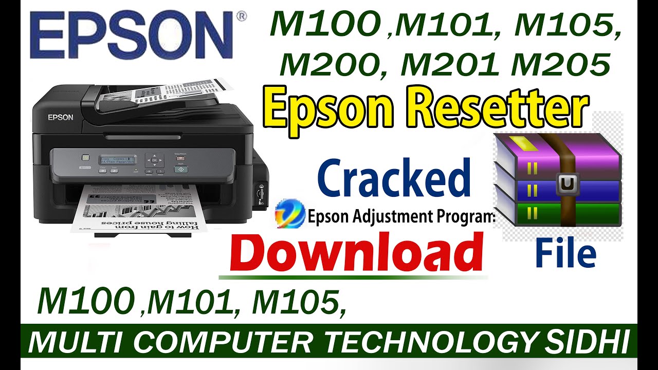 Epsonm205 M100 M105 M205 M201 M101 Resetter Adjprocracked Adjpro Exe Winrar File Youtube