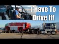 Driving And Unloading Oversized Fire Truck