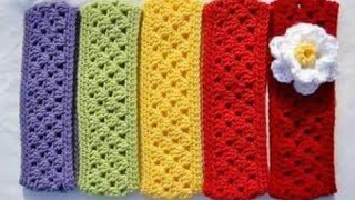 How to Crochet Headband كروشيه بندانه ( رابطه شعر ) بغرزه الجرانى