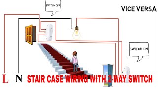 staircase wiring using two way switch with light  animation video