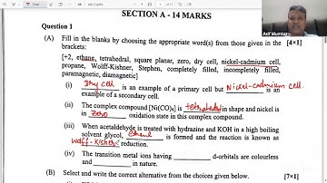 ISC 2025 Class 12 Chemistry Question Paper Solutions & Answer Key I ISC 2025 Chemistry paper Answer