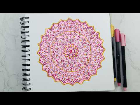 Hand Drawn Colourful Mandala Art for beginners | Basic Mandala Patterns