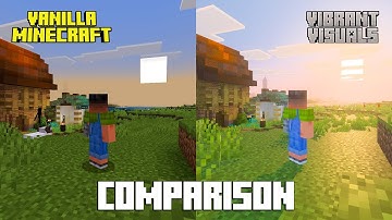 VIBRANT VISUALS (NEW) VS VANILLA MINECRAFT COMPARISON in Minecraft Bedrock (Vibrant Visuals)