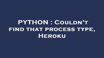 PYTHON : Couldn