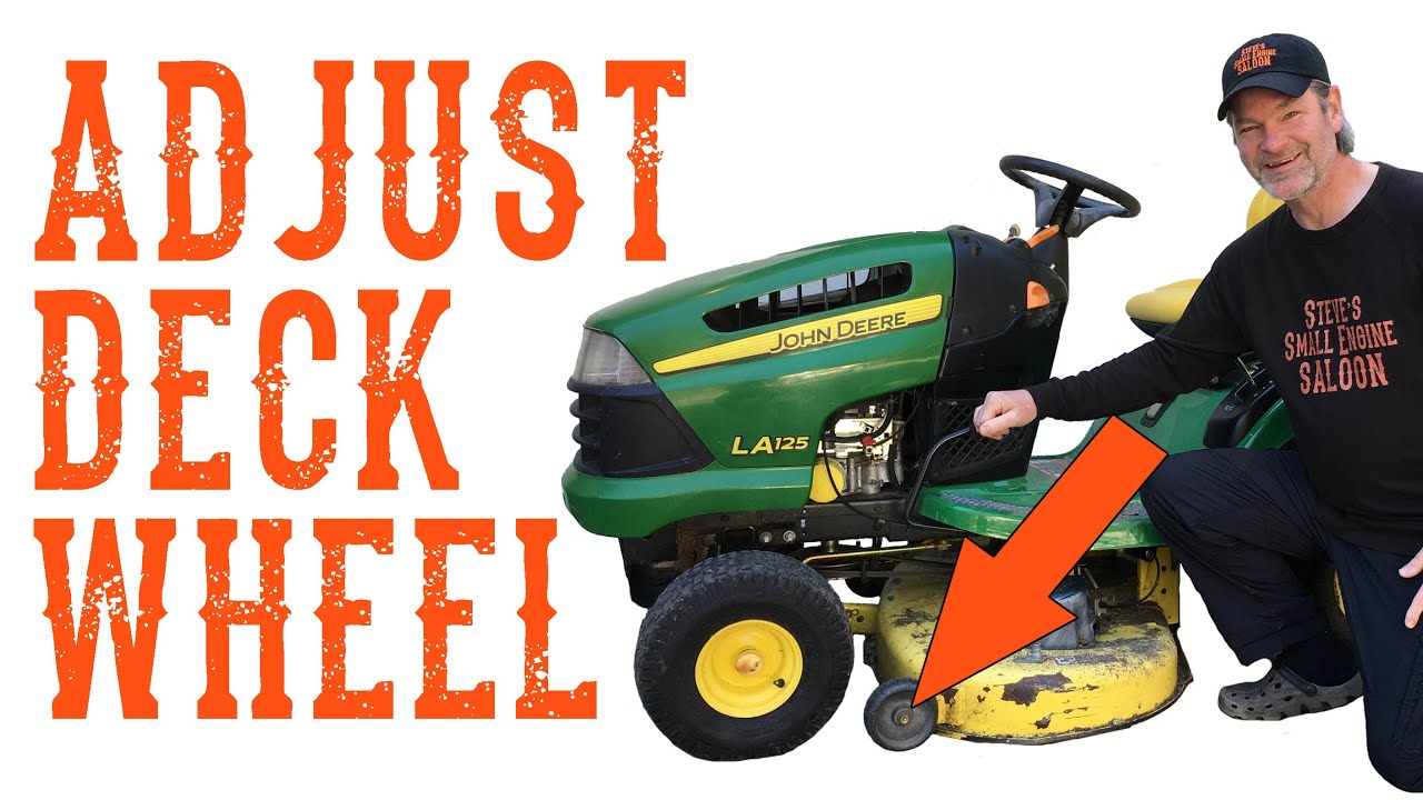 How to properly adjust the deck wheels on a riding lawn tractor