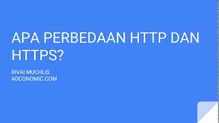 Penjelasan sekilas tentang http dan https