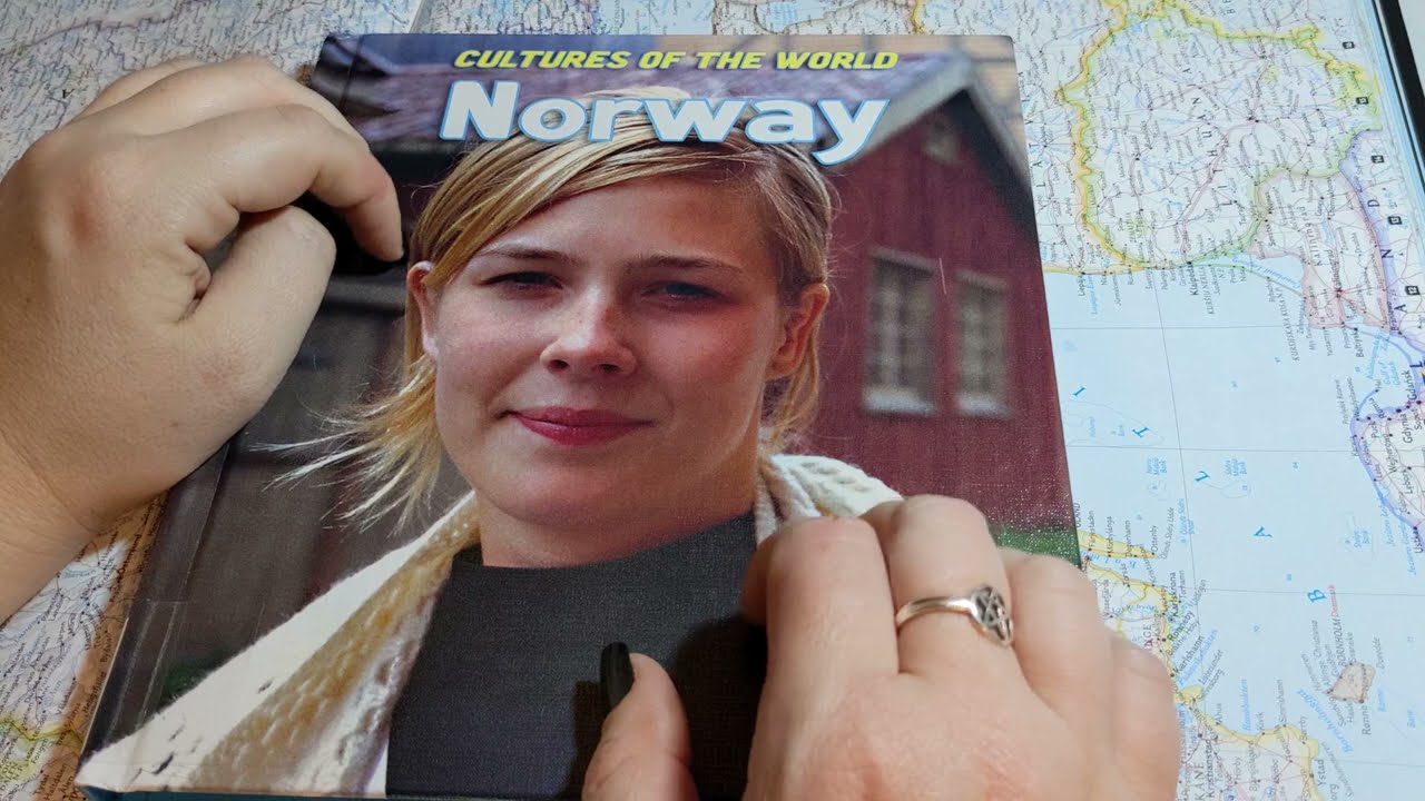 ASMR ~ Soft Spoken Facts about Norway ~ Page Turning Flip Through Book Sounds