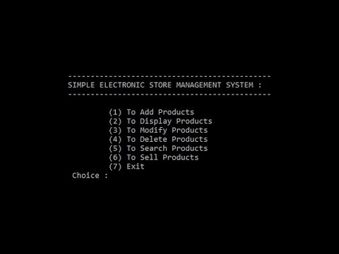 SIMPLE ELECTRONIC STORE MANAGEMENT SYSTEM IN C++ WITH SOURCE CODE