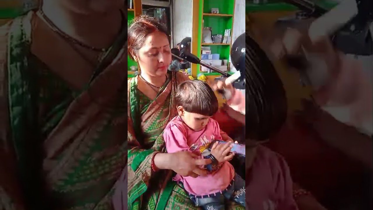 lovely hier cut#aradhya 😁😁😁