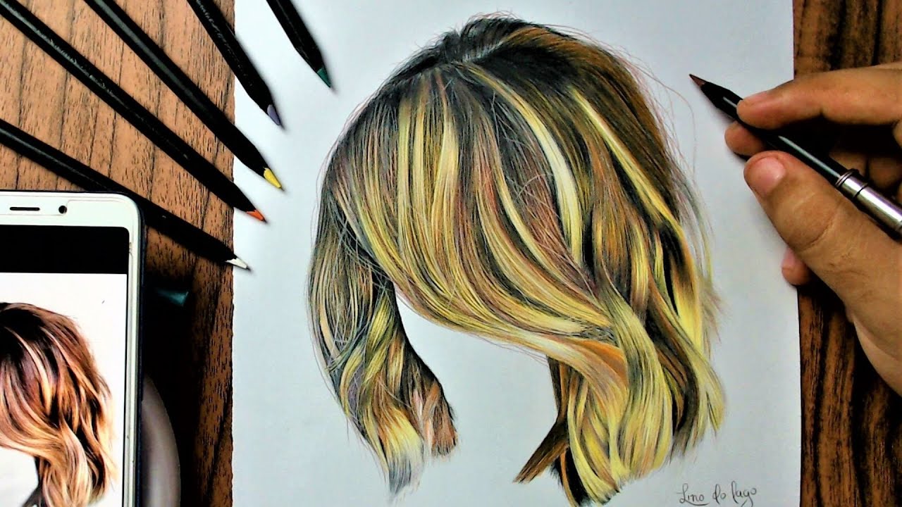 DRAWING REALISTIC HAIR WITH COLORED PENCILS YouTube