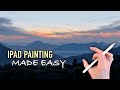 IPAD PAINTING TUTORIAL - Mountain Mist Sunset landscape art in Procreate