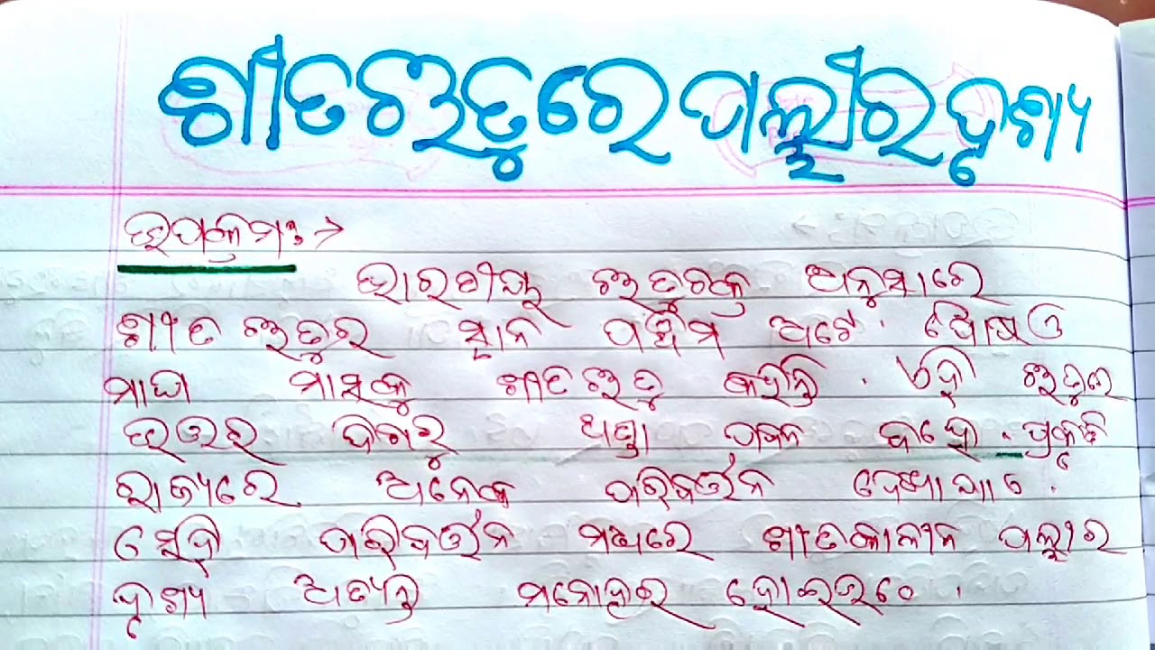 my village essay in odia for class 10