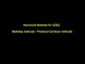 Numerical Methods for ODEs - Multistep methods - predictor-corrector methods