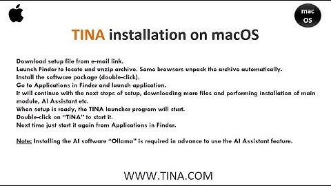 TINA installation on macOS  (US)