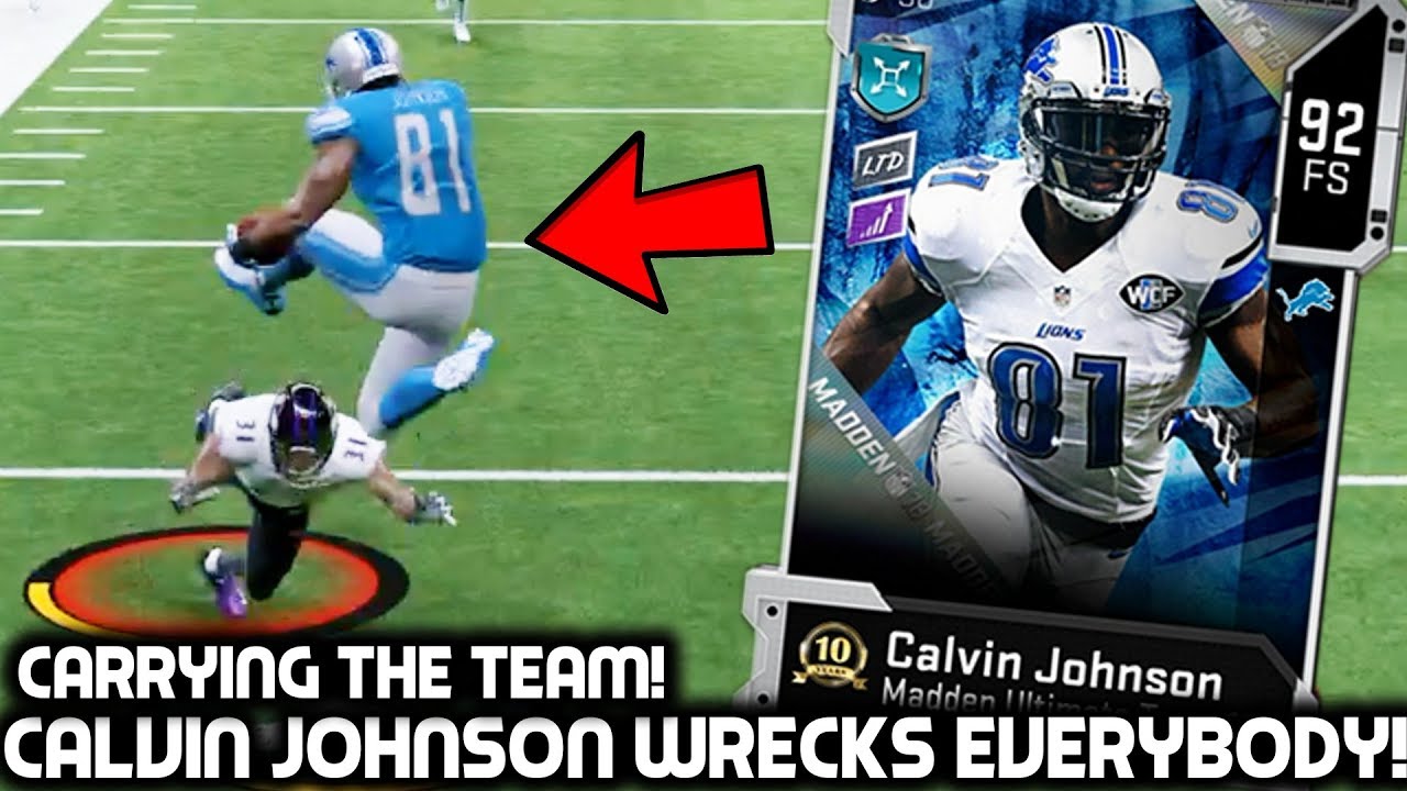 CALVIN JOHNSON DOMINATES EVERYBODY! HARDEST HIT EVER!? Madden 20 Ultimate Team