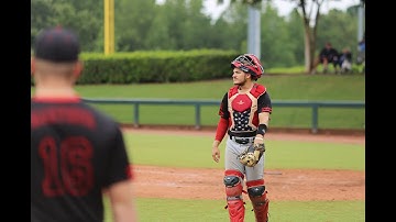 Catcher Mason Balsis (2022) throws runner out at 2nd base USA Baseball Team Championships 16u