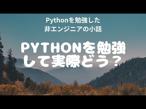 pythonを勉強して実際どう？ | Pythonを勉強した非エンジニアの小話