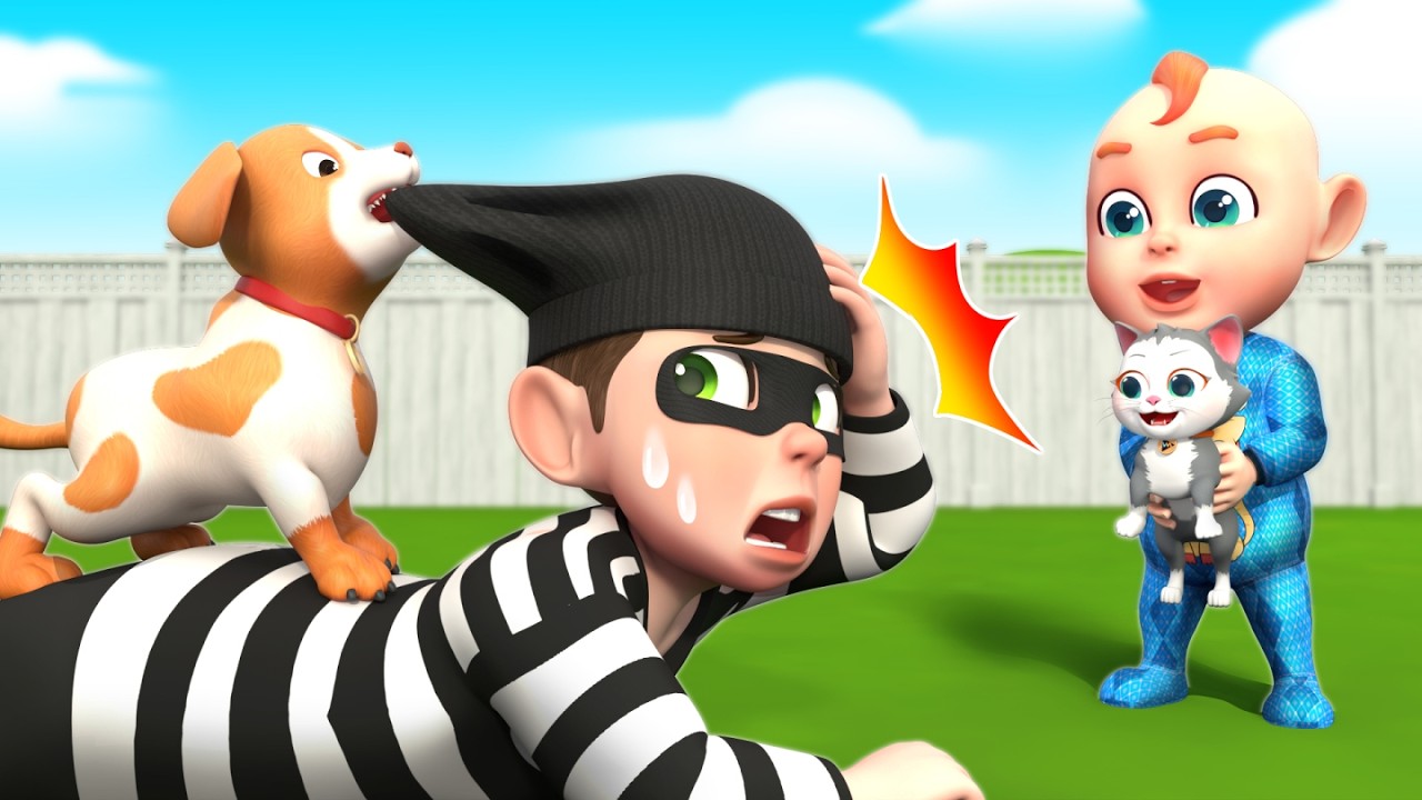 🚨 Little Dog Helps Police Catch a Thief! | Children’s Safety Song | Rosoo Indonesia