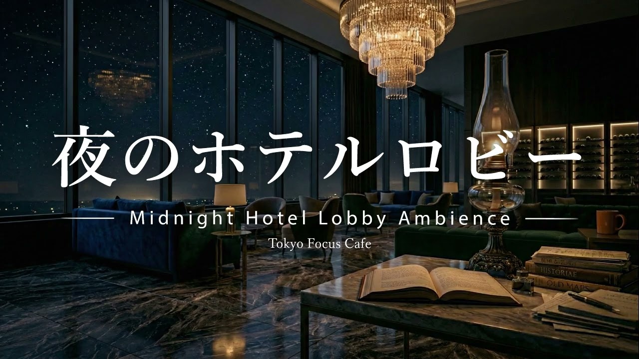 眠れない夜に、深夜のロビーを。Late Night Hotel Lobby | Soft Piano & Quiet Atmosphere