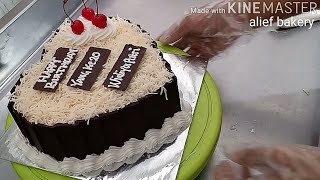 kue ulang tahun coklat batang black forest - mudah simple cepat jadi untuk pemula