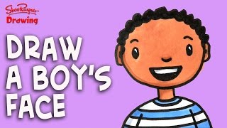 boy draw face drawing faces easy childrens getdrawings