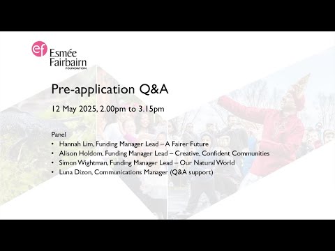 Pre-application Q&A webinar:
