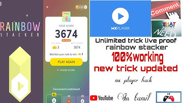 New mx player hack trick (RAINBOW STACKER) 100% working unlimited points