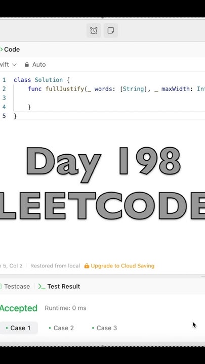 Day 198: LeetCode Problem 68. - Swift #daily #challenge #swiftui # ...
