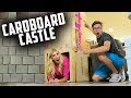 BUILDING A GIANT FORT! DIY CARDBOARD BOX CASTLE!  (DAY 192)