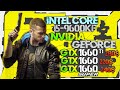 Сравнение видеокарт gtx 1660 ti vs 1660 super vs 1660 с процессором Intel Core i5-9600KF