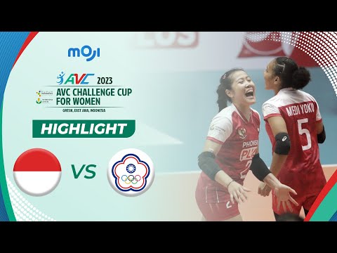 Highlight AVC Challenge Cup for Women 2023 - Indonesia vs Chinese Taipei 3 - 2 | Moji