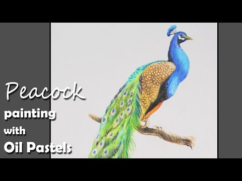Oil Pastel & Oil Stick Drawing: Peacocks · Art Prof