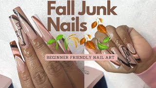 FALL JUNK NAILS | AMAZON GEL POLISH | BEGINNER NAIL TECH