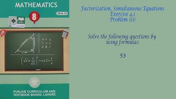 Factorization, Simultaneous Equations Exercise 6.1, Problem 1(i): Grade 8 Punjab Textbook Board