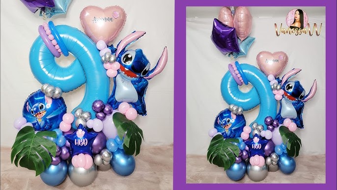 DECORACION CON GLOBOS *ideas para fiesta ARCO DE GLOBOS LILO AND STICH 