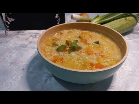 Supë me perime dhe lëng mishi-Sebze çorbası