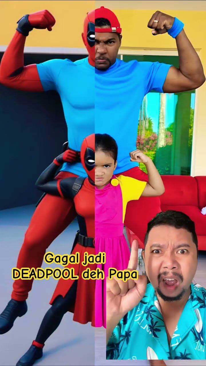 GAGAL DEH JADI SUPERHERO PAPA!!!?? #spiderman #deadpool #cosplay #marvel #shortsfeed