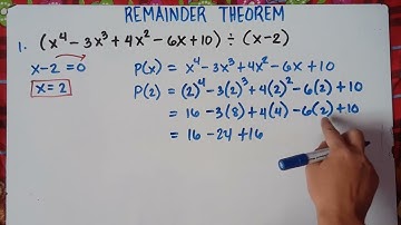 The Remainder Theorem | Explain in Detailed | Part 1 |