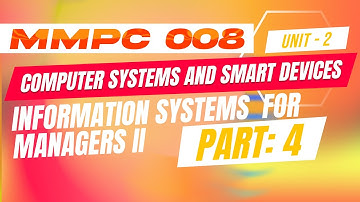 IGNOU MBA JOURNEY MMPC:008: INFORMATION TECHNOLOGY AN OVERVIEW | UNIT 2: COMPUTER SYSTEMS  | PART 4